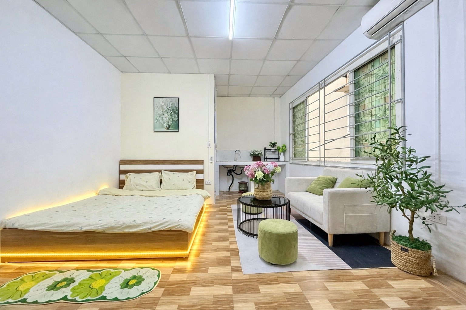 Phòng trọ Studio 29m2 tại Time House Lạc Long Quân - Tây Hồ - Phòng ngủ