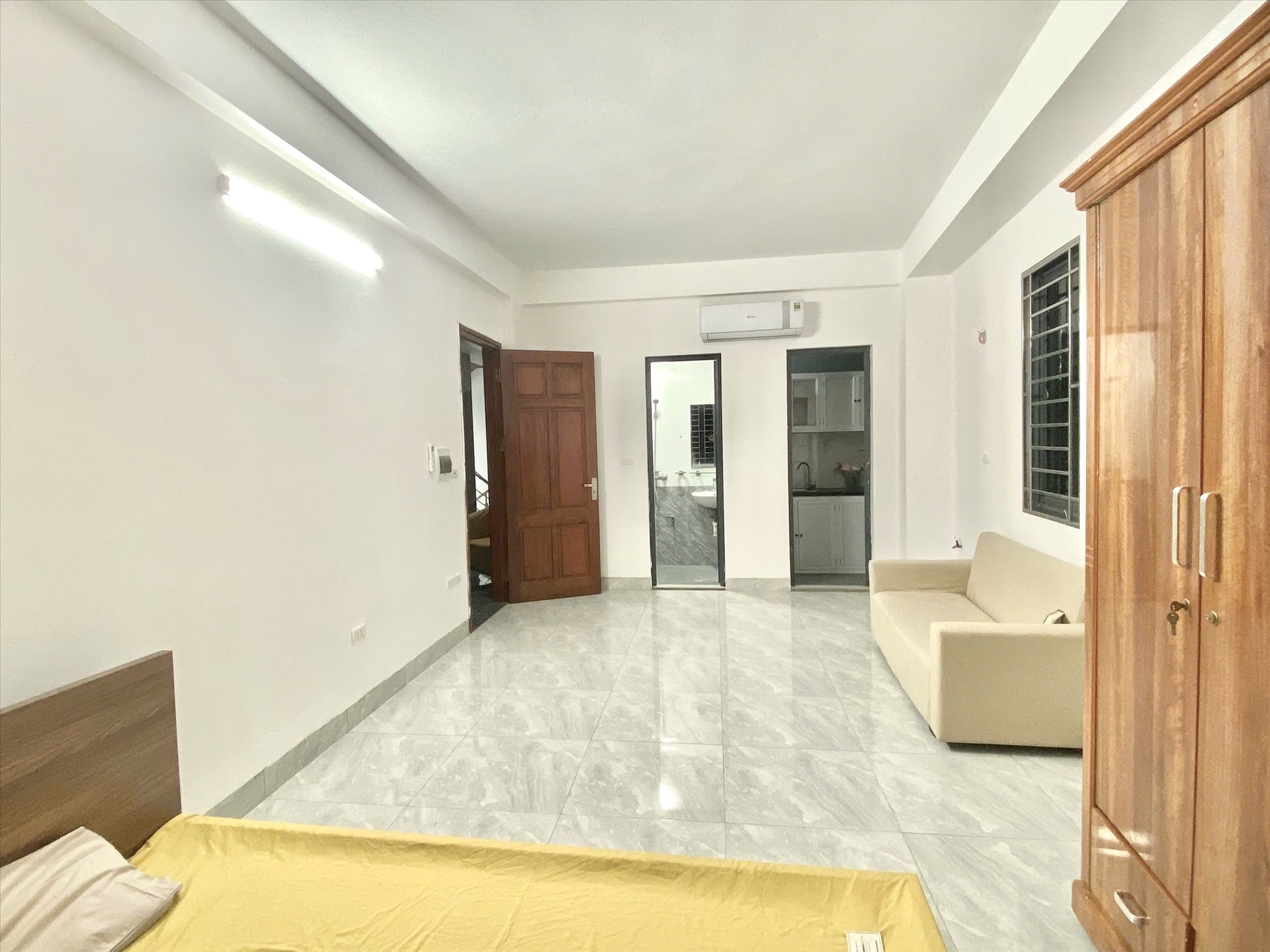 Phòng trọ Studio 28m2 tại Timehouse Thiên Hiền - Nam Từ Liêm - Phòng ngủ