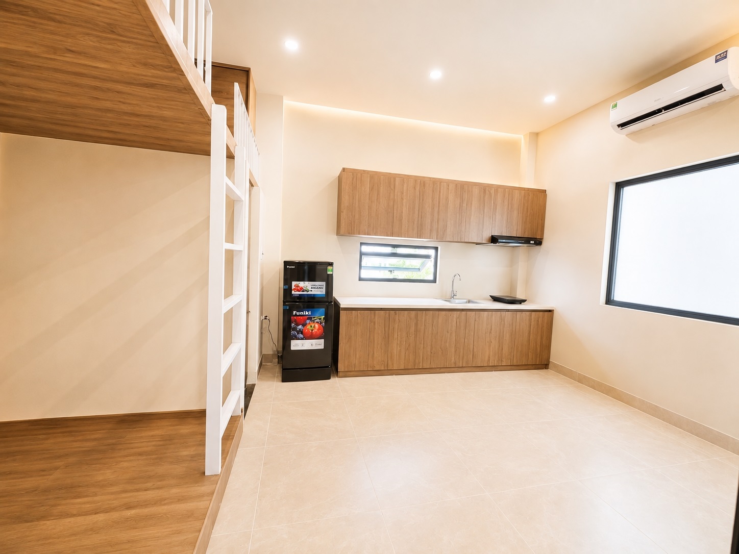 Phòng trọ Duplex 25m2 tại Friends Team Đội Nhân - Ba Đình - Phòng bếp