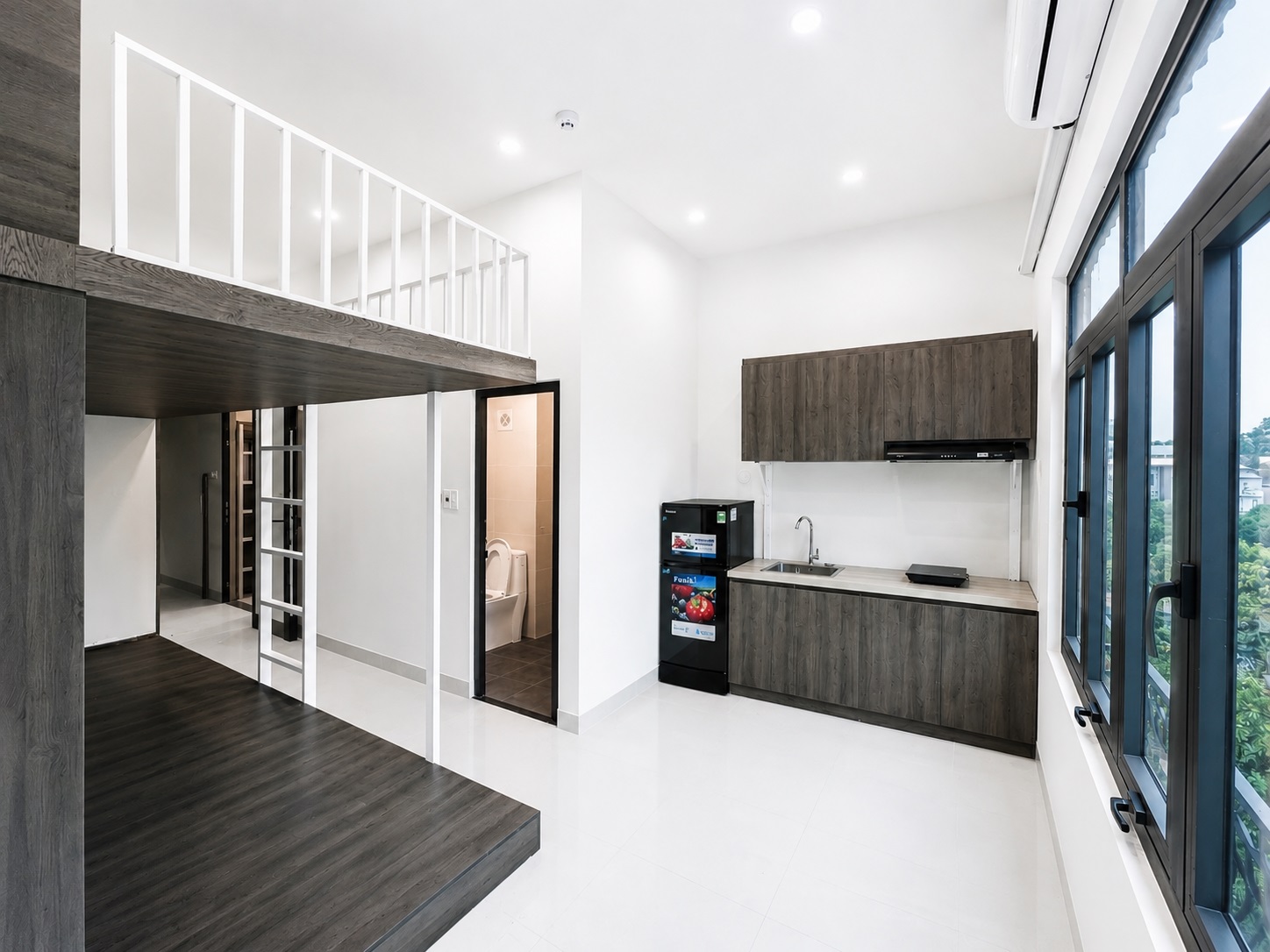 Phòng trọ Studio 25m2 tại Friends Team Đội Nhân - Ba Đình - Phòng ngủ