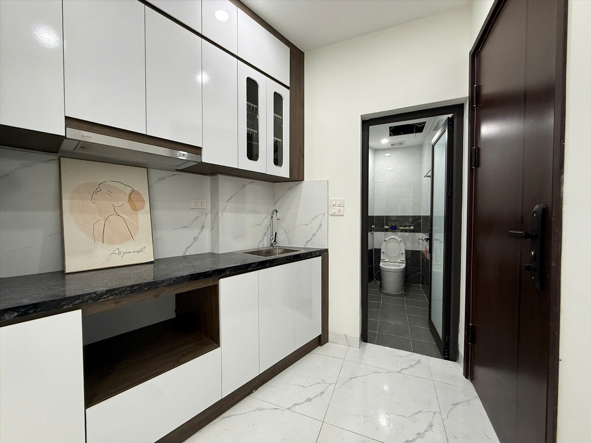 Phòng trọ Studio 25m2 tại Time House Kim Mã Thượng - Ba Đình - Phòng bếp