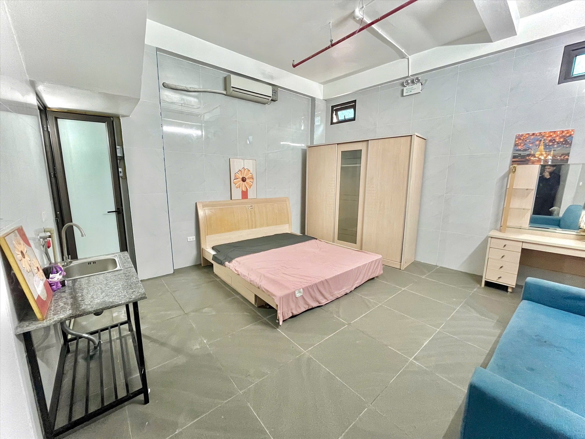Phòng trọ Studio 25m2 tại Time House 4 Cầu Diễn - Bắc Từ Liêm - Phòng ngủ