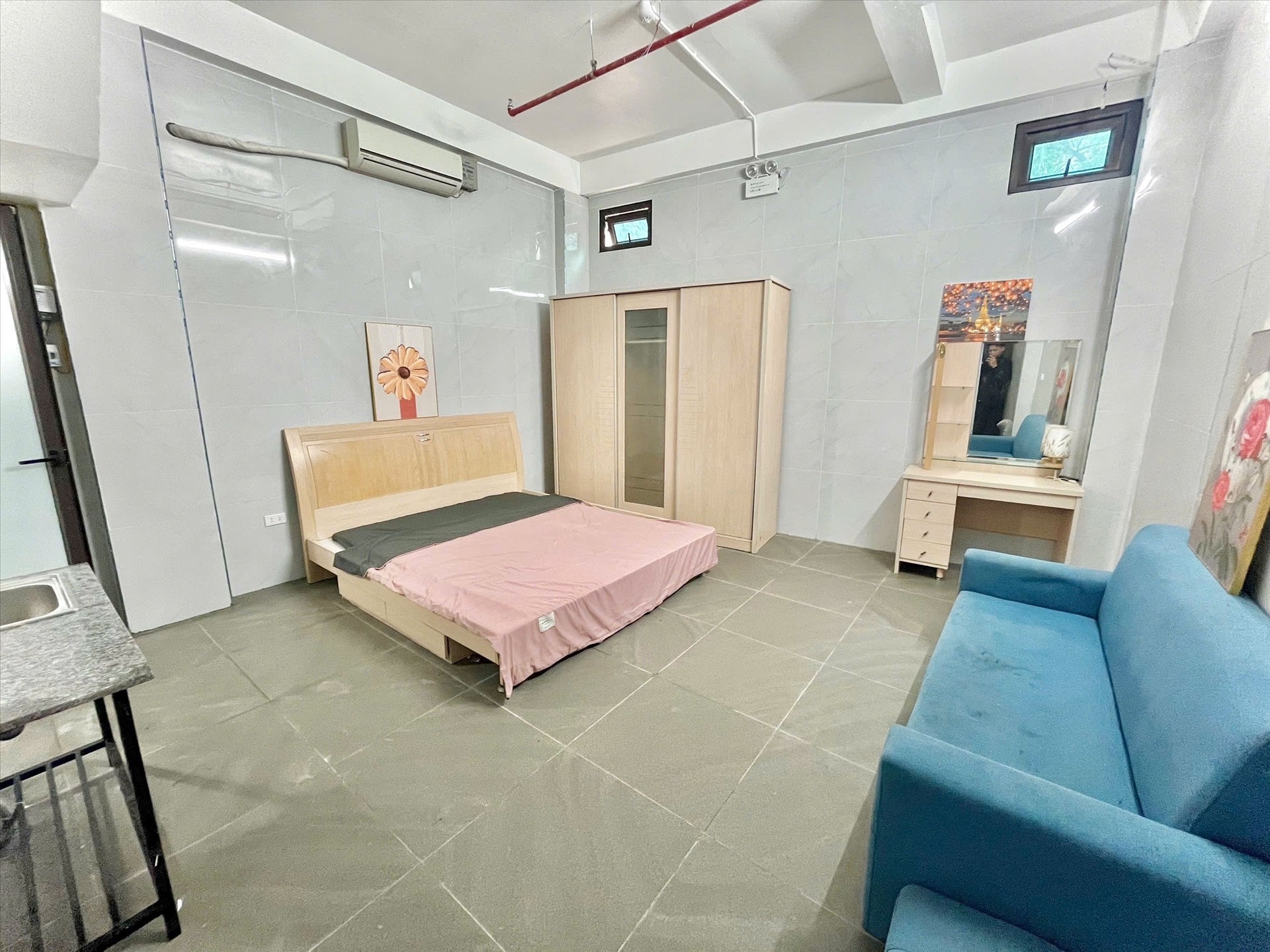 Phòng trọ Studio 25m2 tại Time House 4 Cầu Diễn - Bắc Từ Liêm - Phòng ngủ