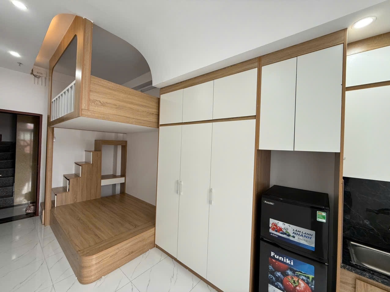 Phòng trọ Studio 24m2 tại Sunshine Thái Hà - Đống Đa - Phòng ngủ