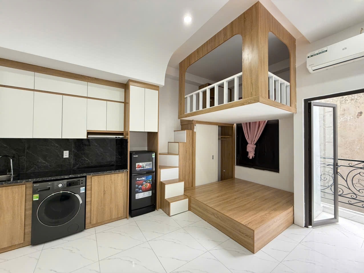 Phòng trọ Studio 25m2 tại Sunshine Thái Hà - Đống Đa - Phòng ngủ