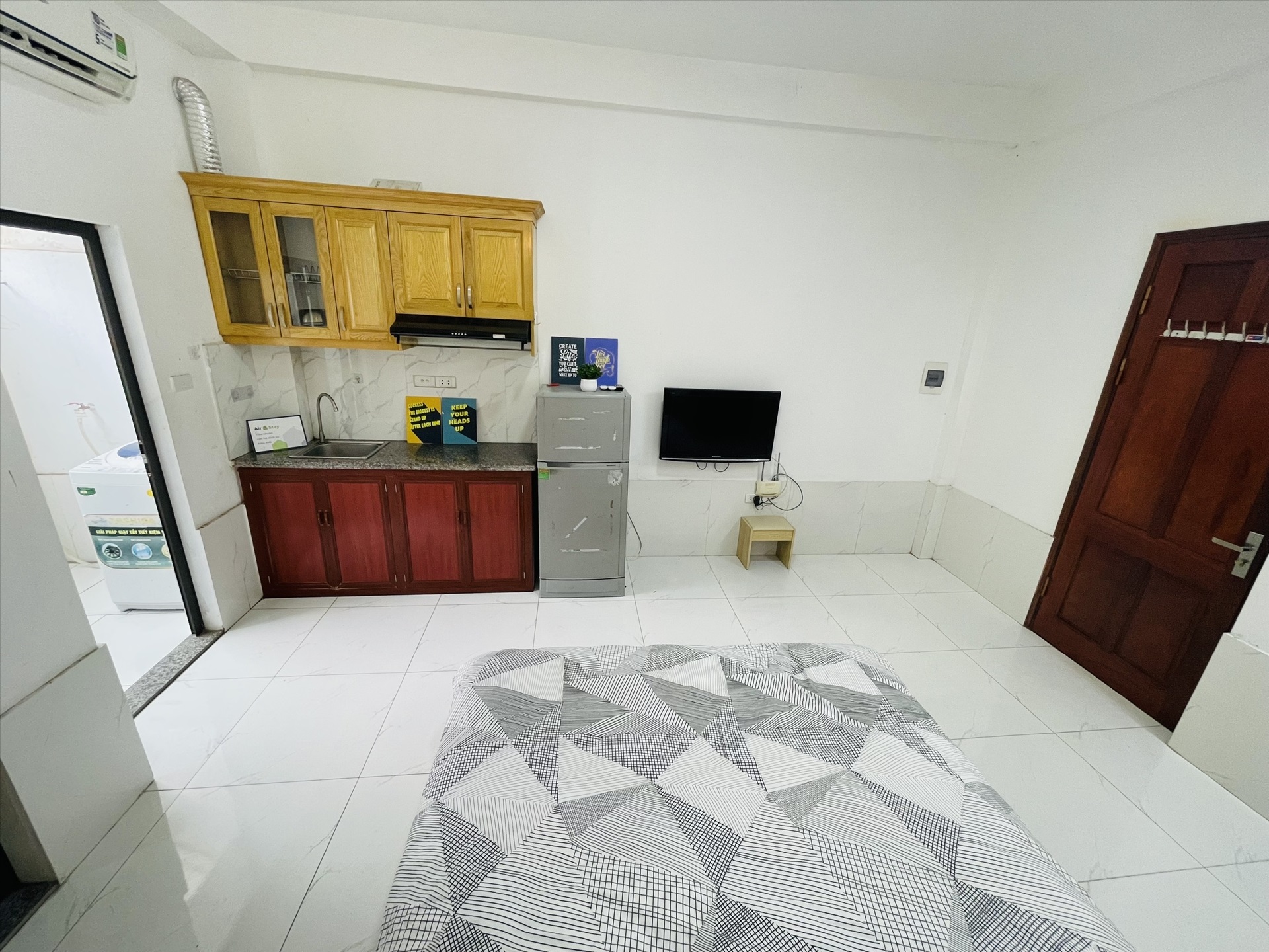 Phòng trọ Studio 25m2 tại Airstay Hồ Ba Mẫu - Đống Đa - Phòng ngủ