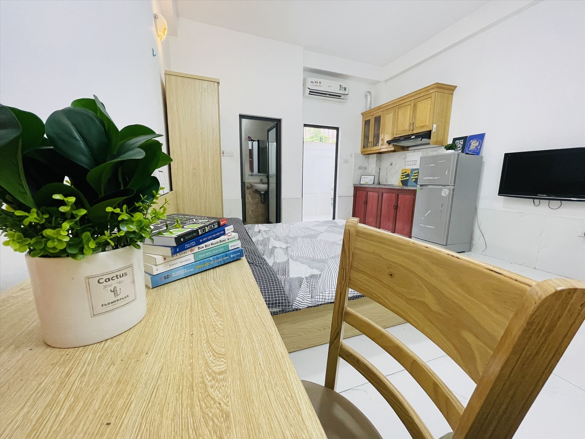 Phòng trọ Studio 25m2 tại Airstay Hồ Ba Mẫu - Đống Đa - Phòng ngủ