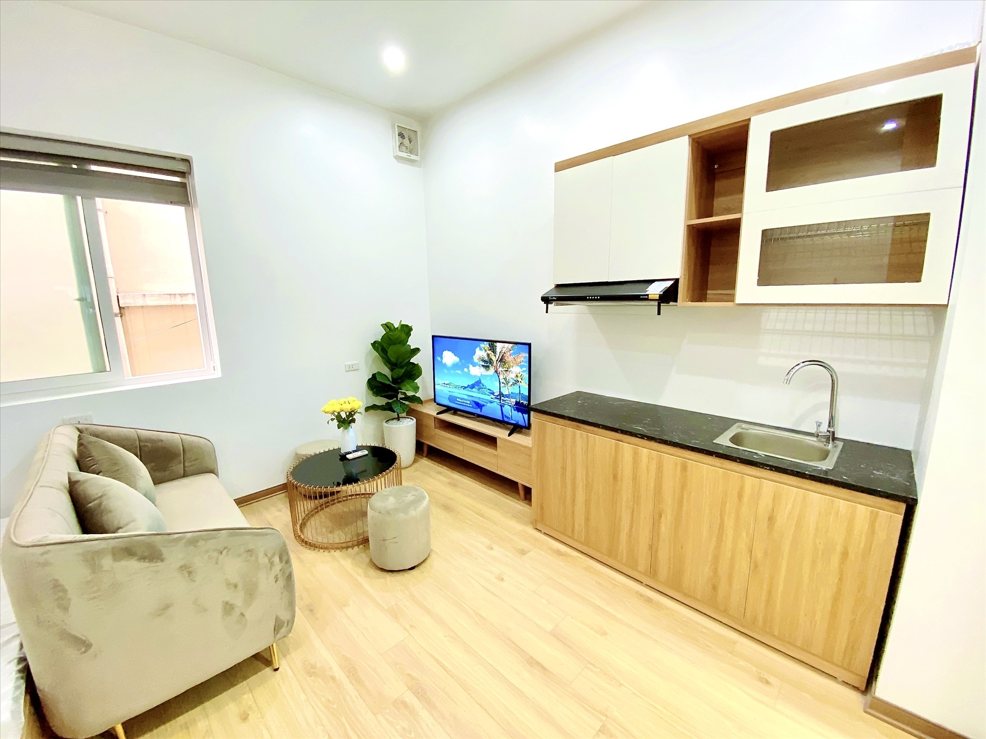 Phòng trọ Studio 25m2 tại Blue Homes Linh Lang - Ba Đình - Phòng bếp