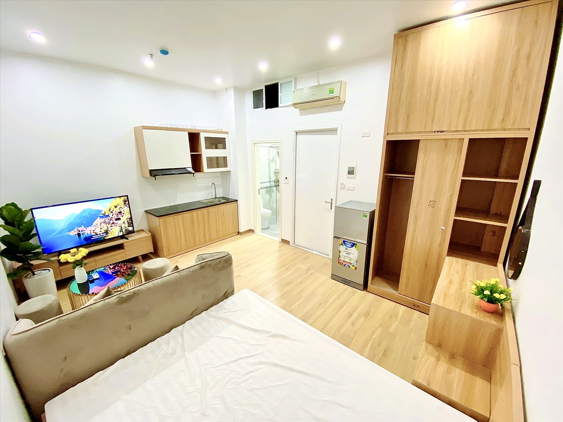 Phòng trọ Studio 25m2 tại Blue Homes Linh Lang - Ba Đình - Phòng ngủ