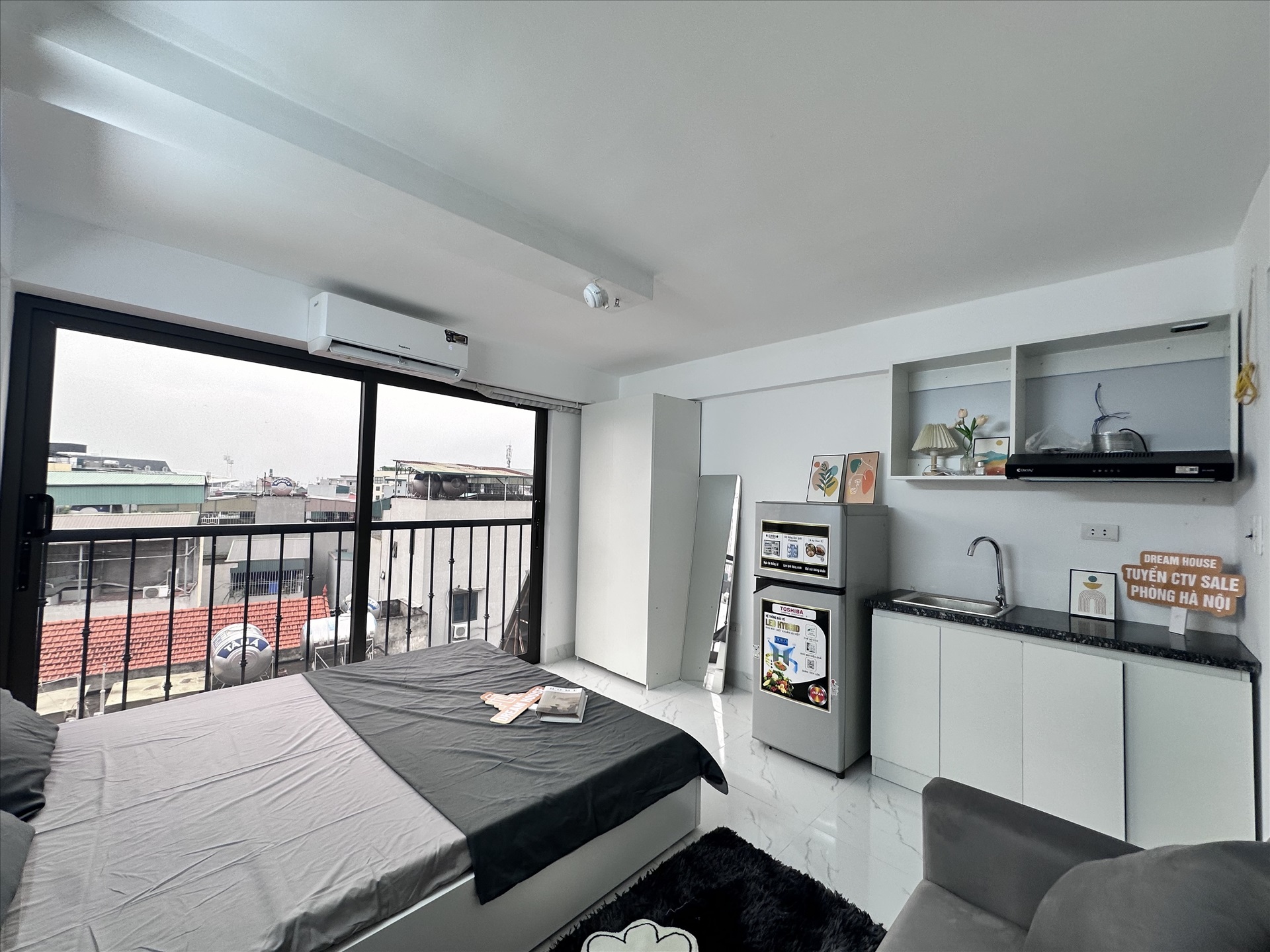 Phòng trọ Studio 20m2 tại DreamHouse 1 Mỹ Đình - Nam Từ Liêm - Phòng ngủ