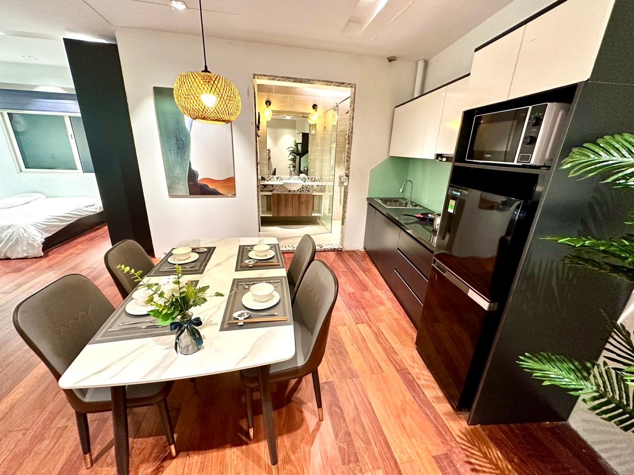 Phòng trọ Studio 50m2 tại Blue Homes Mạc Đĩnh Chi - Ba Đình - Phòng bếp