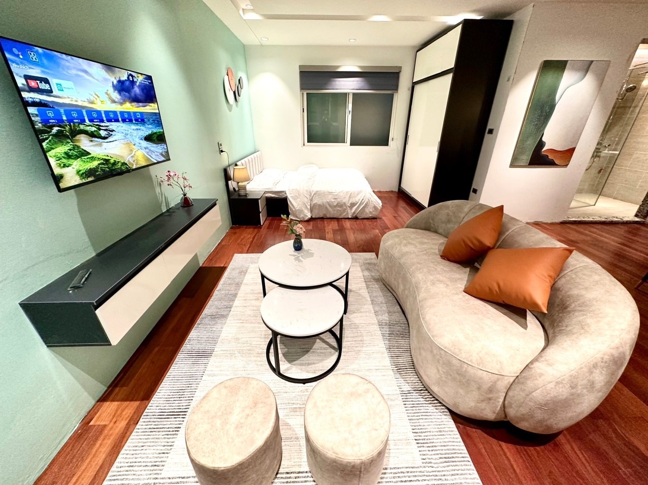 Phòng trọ Studio 50m2 tại Blue Homes Mạc Đĩnh Chi - Ba Đình - Phòng khách