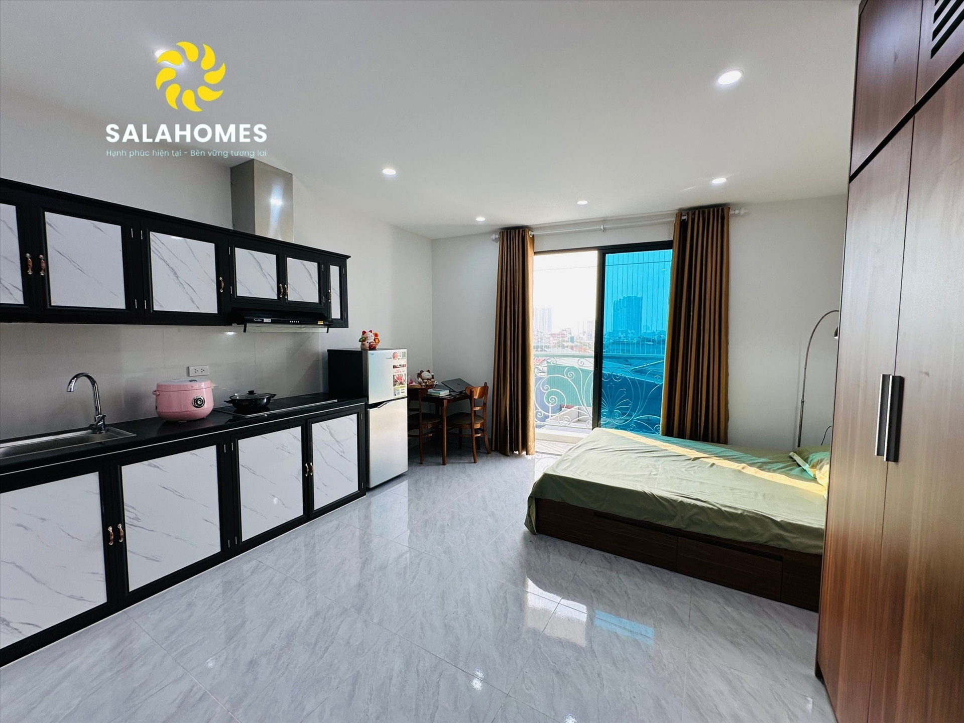Phòng trọ Studio 30m2 tại Salahomes Định Công Thượng - Hoàng Mai - Phòng ngủ