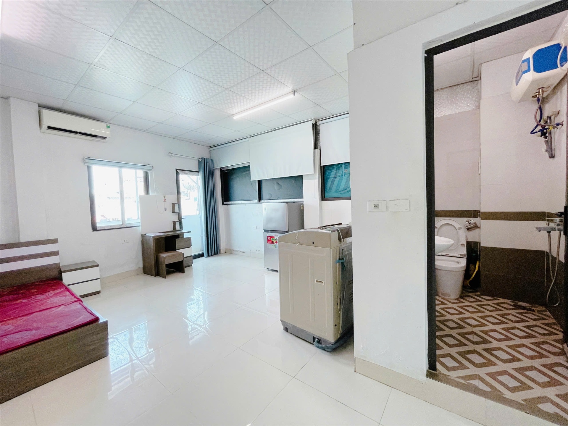 Phòng trọ Studio 30m2 tại Suha Home Trần Thái Tông - Cầu Giấy - Phòng ngủ