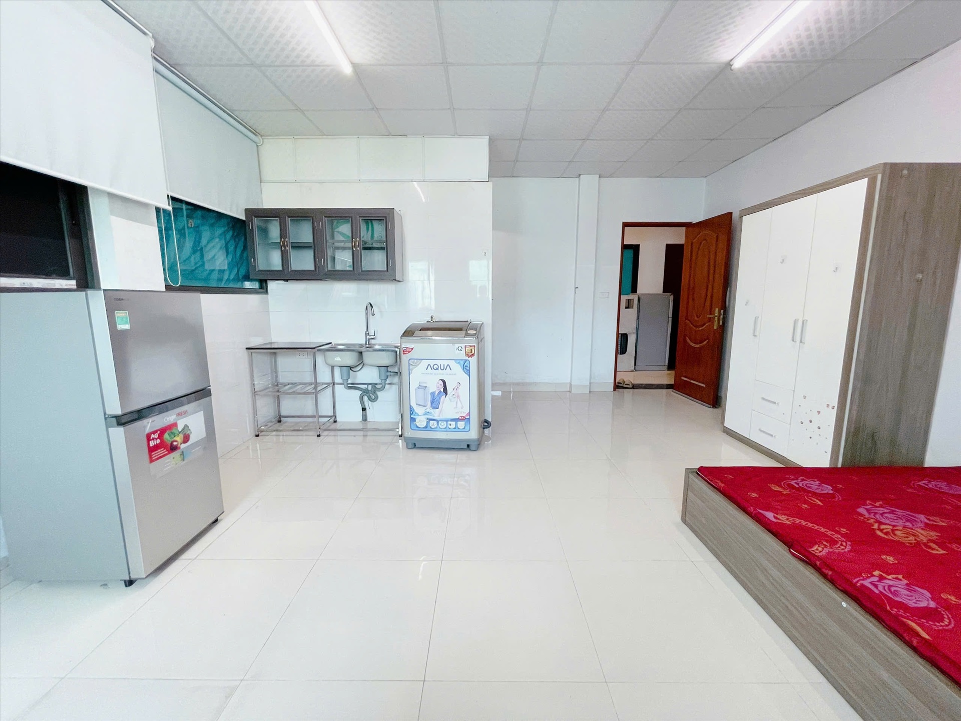Phòng trọ Studio 30m2 tại Suha Home Trần Thái Tông - Cầu Giấy - Phòng ngủ