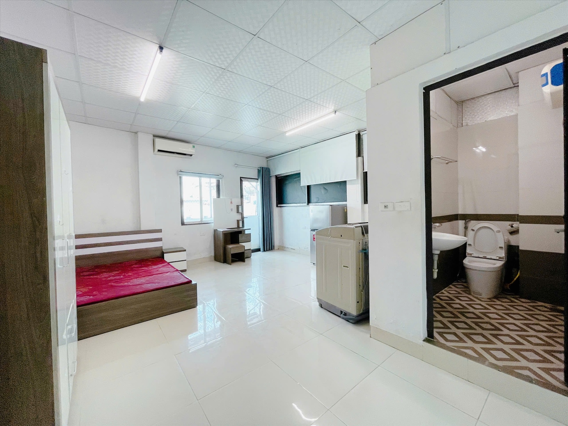 Phòng trọ Studio 30m2 tại Suha Home Trần Thái Tông - Cầu Giấy - Phòng ngủ