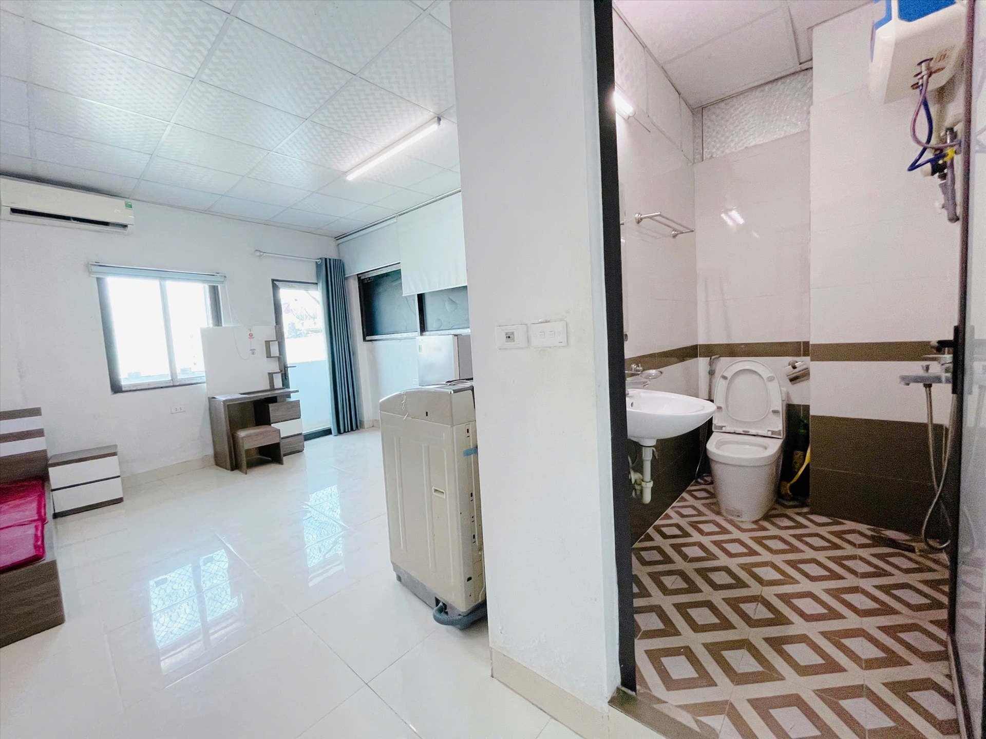 Phòng trọ Studio 30m2 tại Suha Home Trần Thái Tông - Cầu Giấy - Phòng ngủ