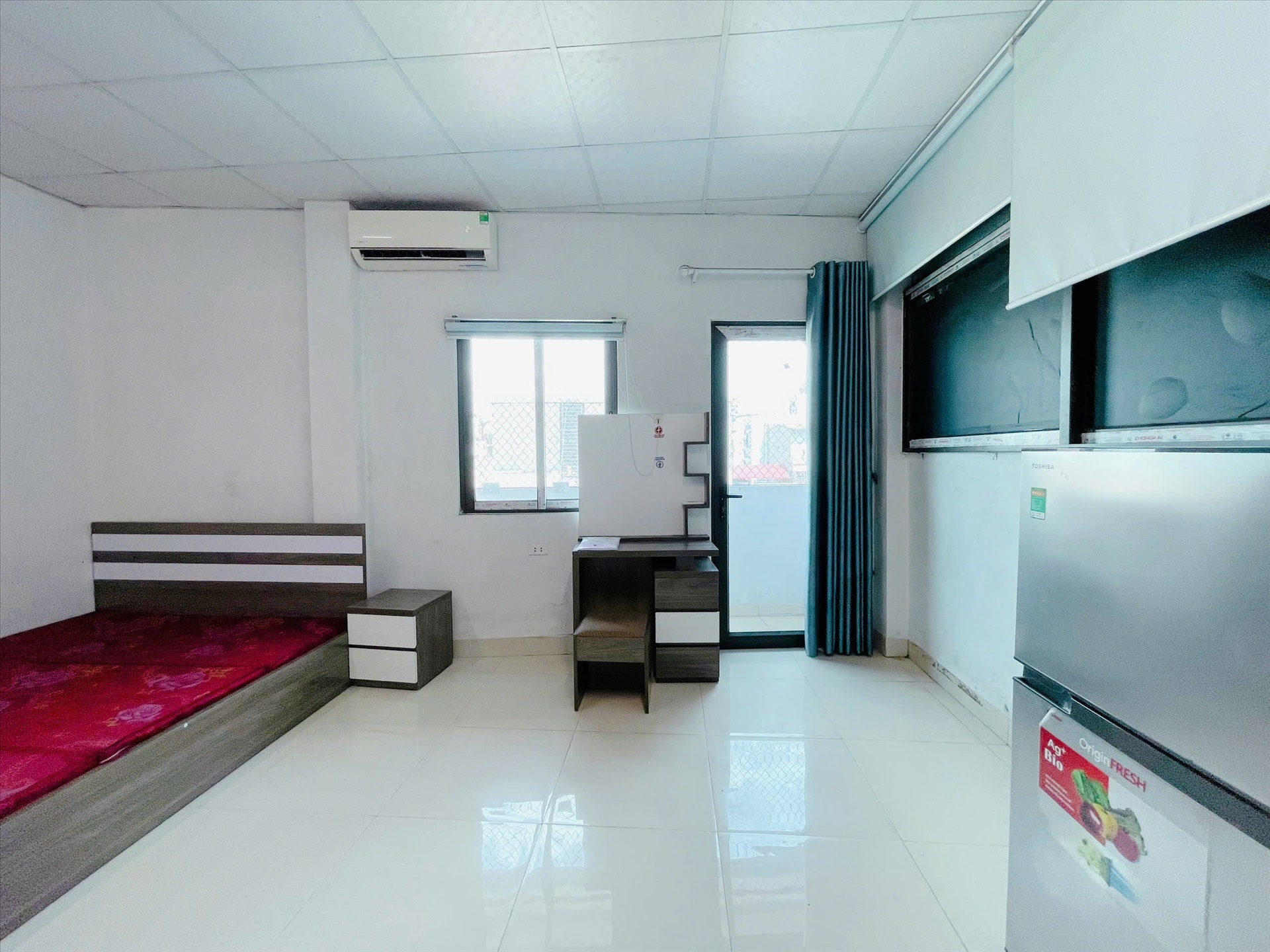Phòng trọ Studio 30m2 tại Suha Home Trần Thái Tông - Cầu Giấy - Phòng ngủ