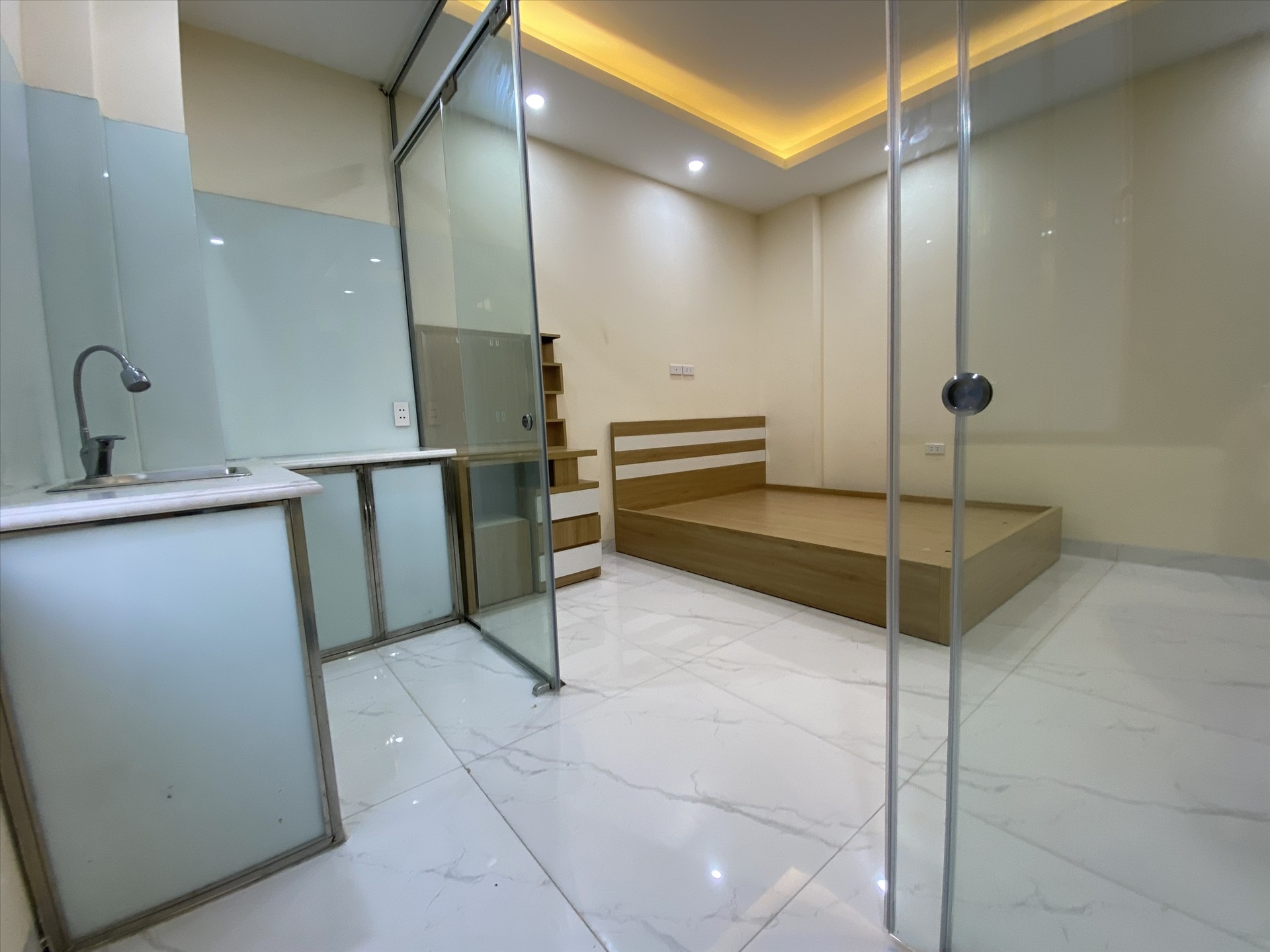 Phòng trọ Studio 27m2 tại HP Land Trần Hữu Tước - Đống Đa - Phòng ngủ
