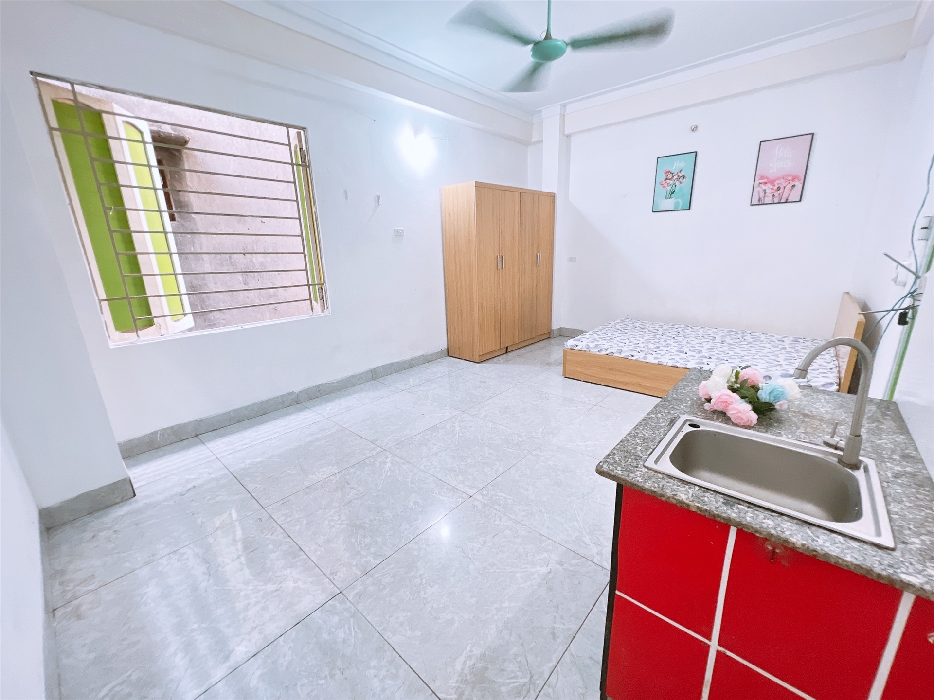 Phòng trọ Studio 25m2 tại Happyhomes Yên Hòa - Cầu Giấy - Phòng ngủ