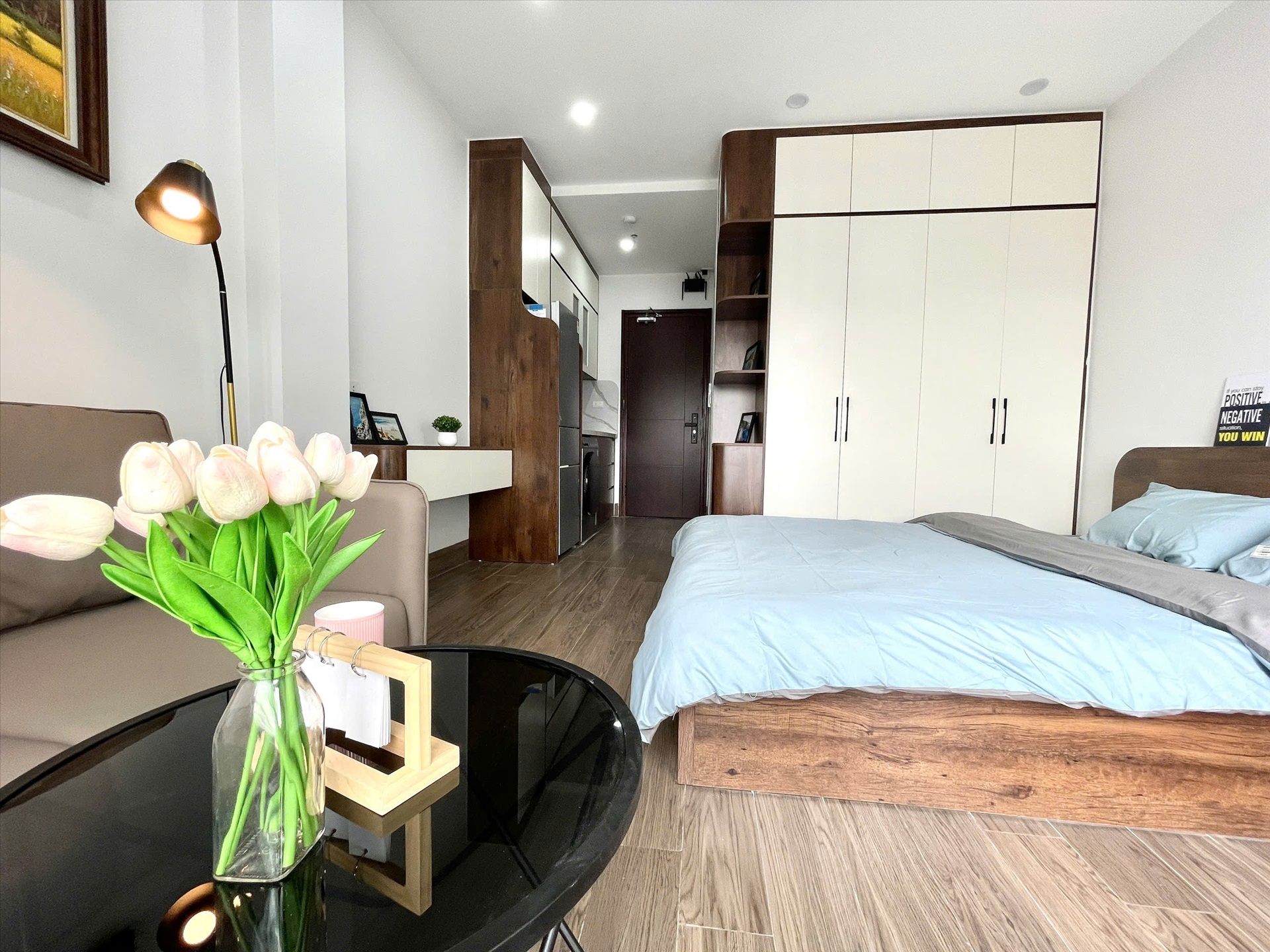 Phòng trọ Studio 30m2 tại Airstay Chợ Khâm Thiên - Đông Đa - Phòng khách