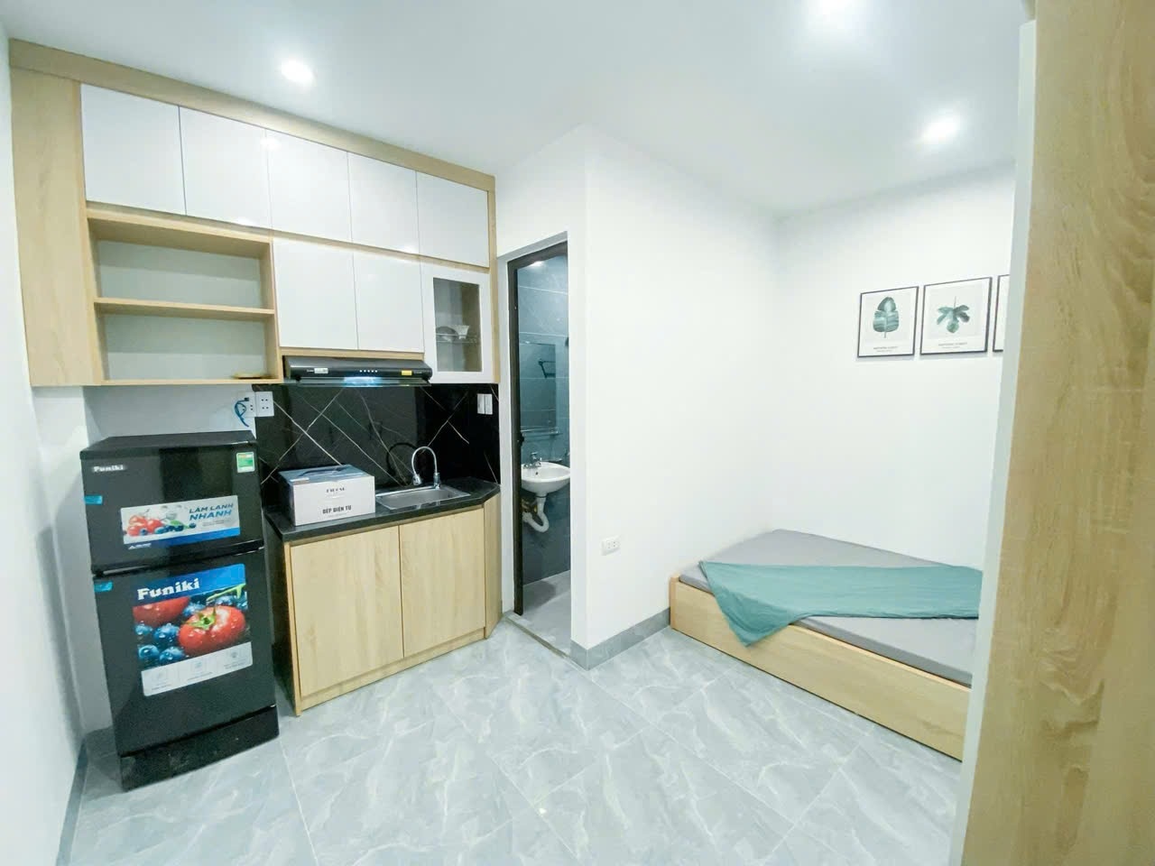 Phòng trọ Studio 18m2 tại Shome Trần Cung - Cầu Giấy - Phòng bếp