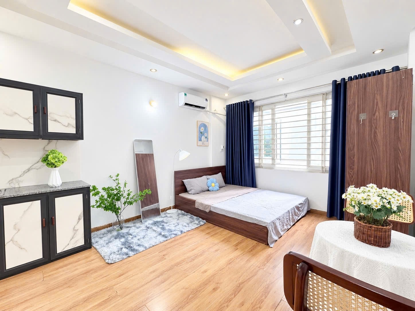 Phòng trọ Studio 25m2 tại Time House 2 Thụy Khuê - Tây Hồ - Phòng ngủ