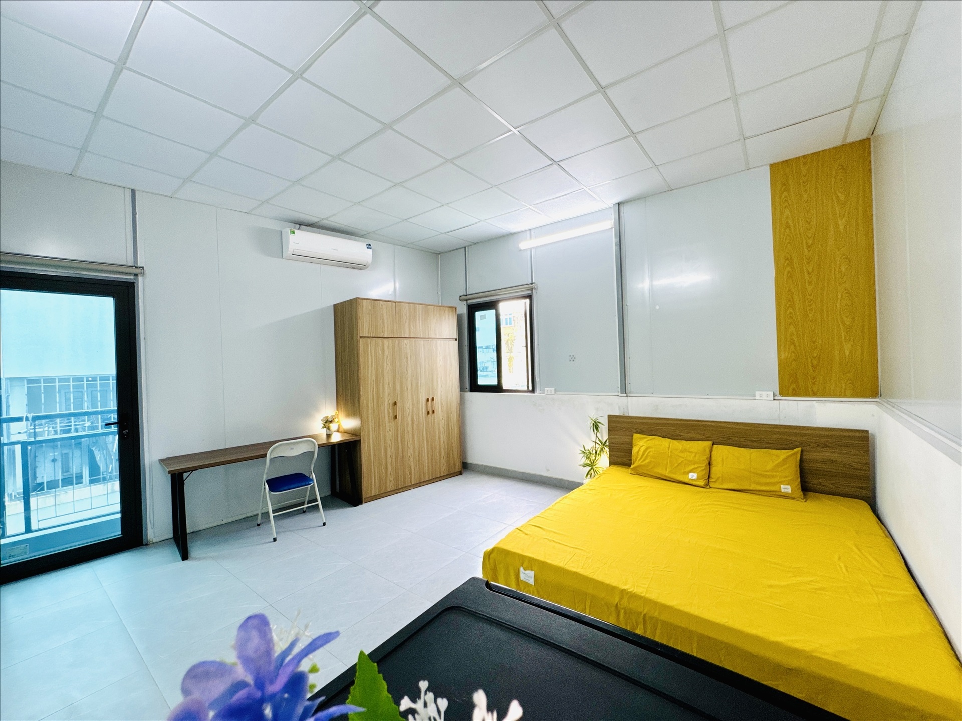 Phòng trọ Studio 25m2 tại Vihome Plus Đại Từ - Hoàng Mai - Phòng ngủ