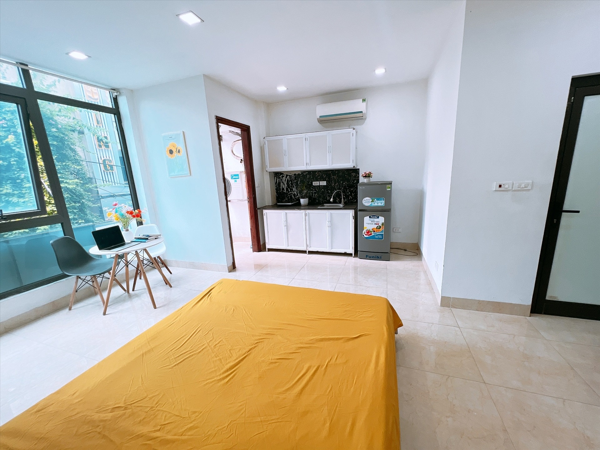 Phòng trọ Studio 27m2 tại HappyHomes Thiên Hiền - Nam Từ Liêm - Phòng ngủ