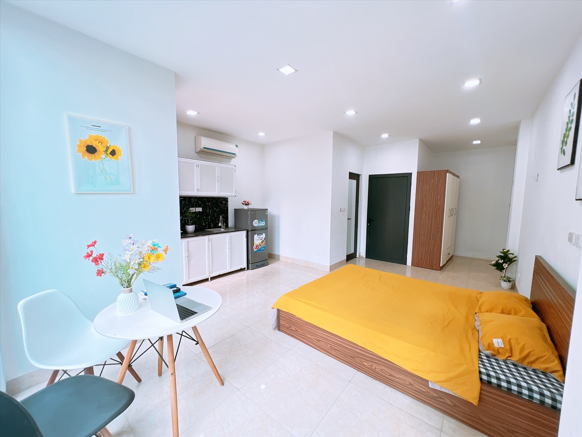Phòng trọ Studio 27m2 tại HappyHomes Thiên Hiền - Nam Từ Liêm - Phòng ngủ