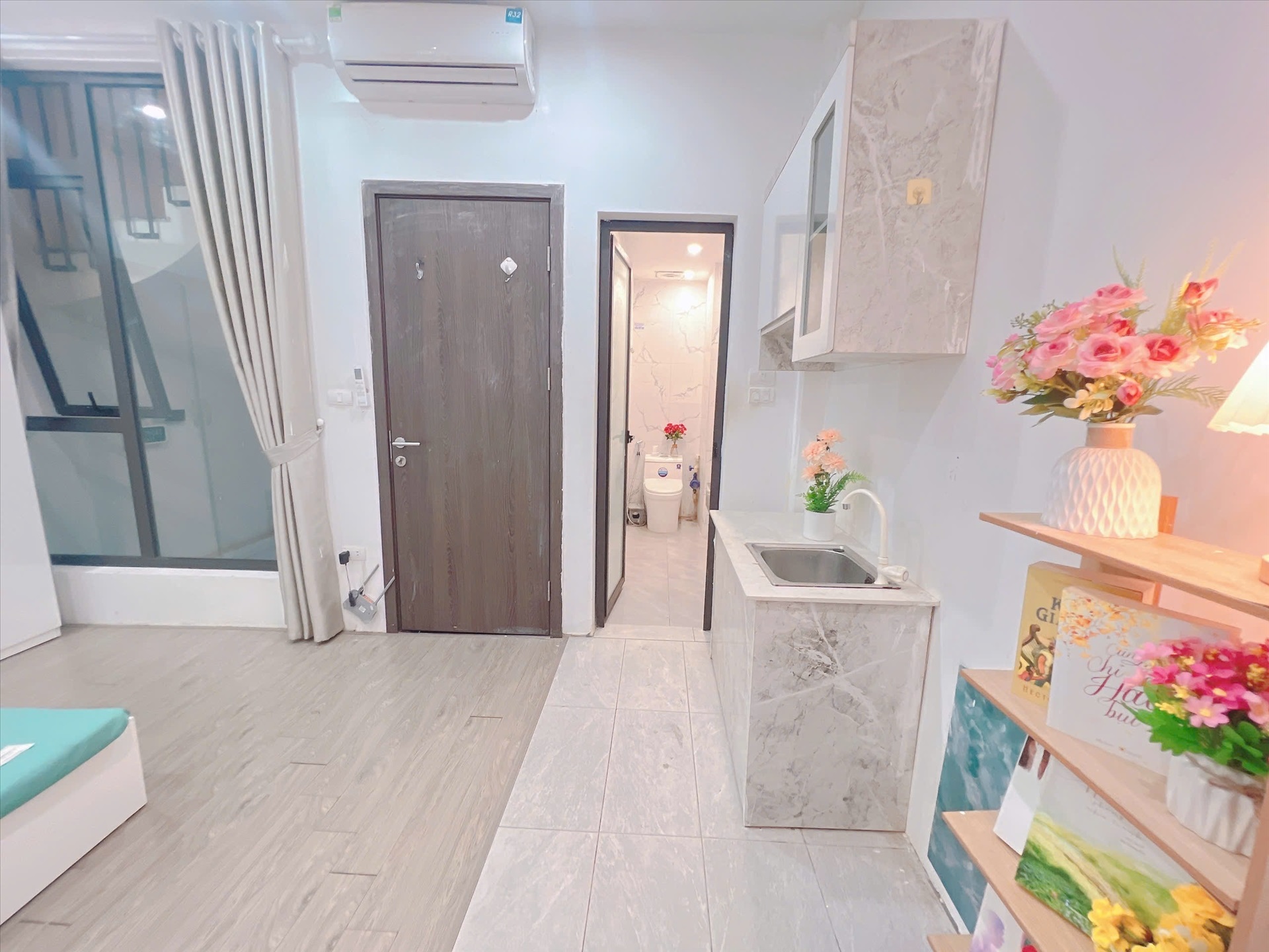 Phòng trọ Studio 22m2 tại HappyHomes Trần Quốc Vượng - Cầu Giấy - Phòng bếp