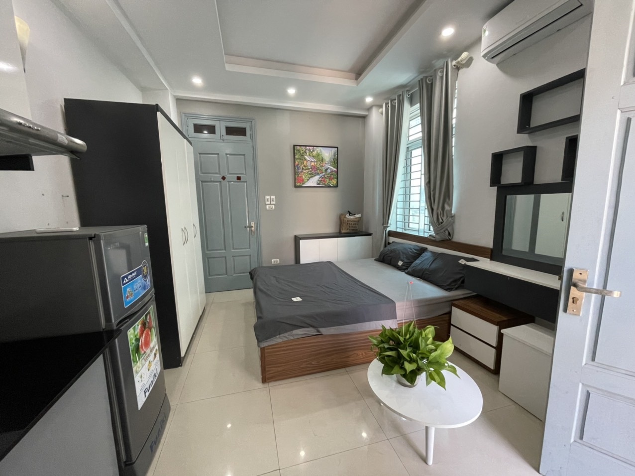 Phòng trọ Studio 25m2 tại Sunny Apartment Xuân Thủy - Cầu Giấy - Phòng ngủ