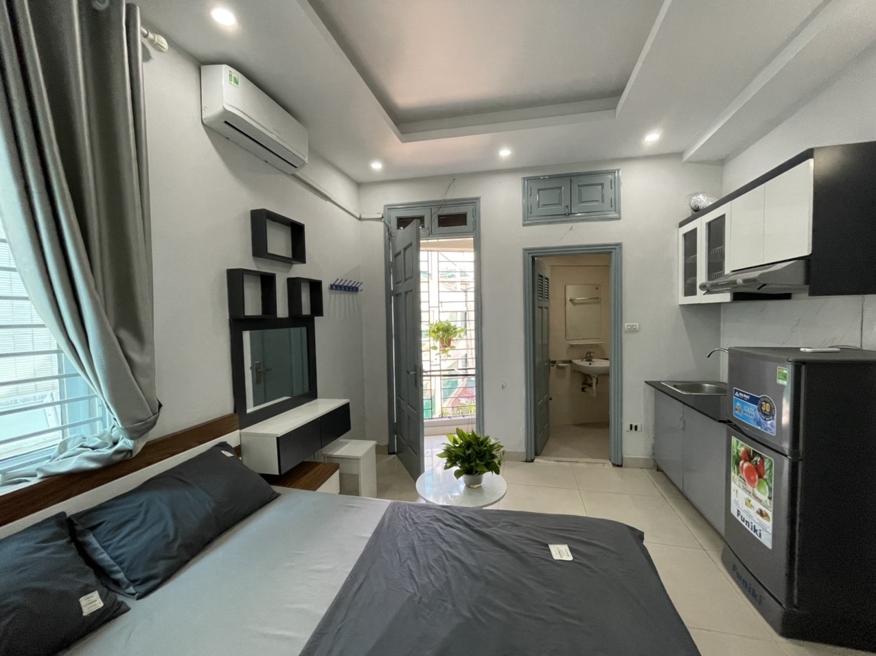 Phòng trọ Studio 25m2 tại Sunny Apartment Xuân Thủy - Cầu Giấy - Phòng ngủ