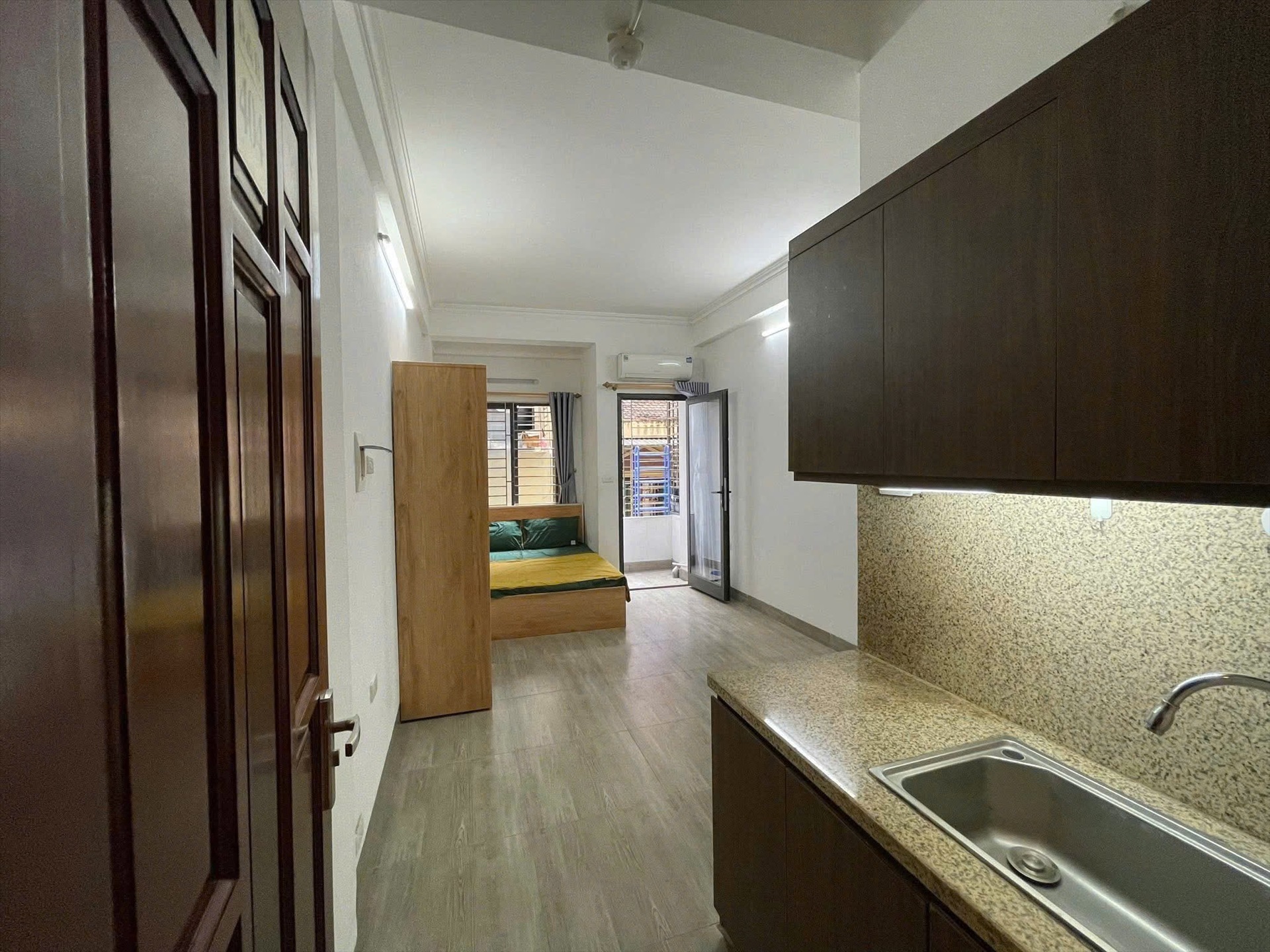 Phòng trọ Studio 20m2 tại Shome Pháo Đài Láng - Đống Đa - Phòng bếp