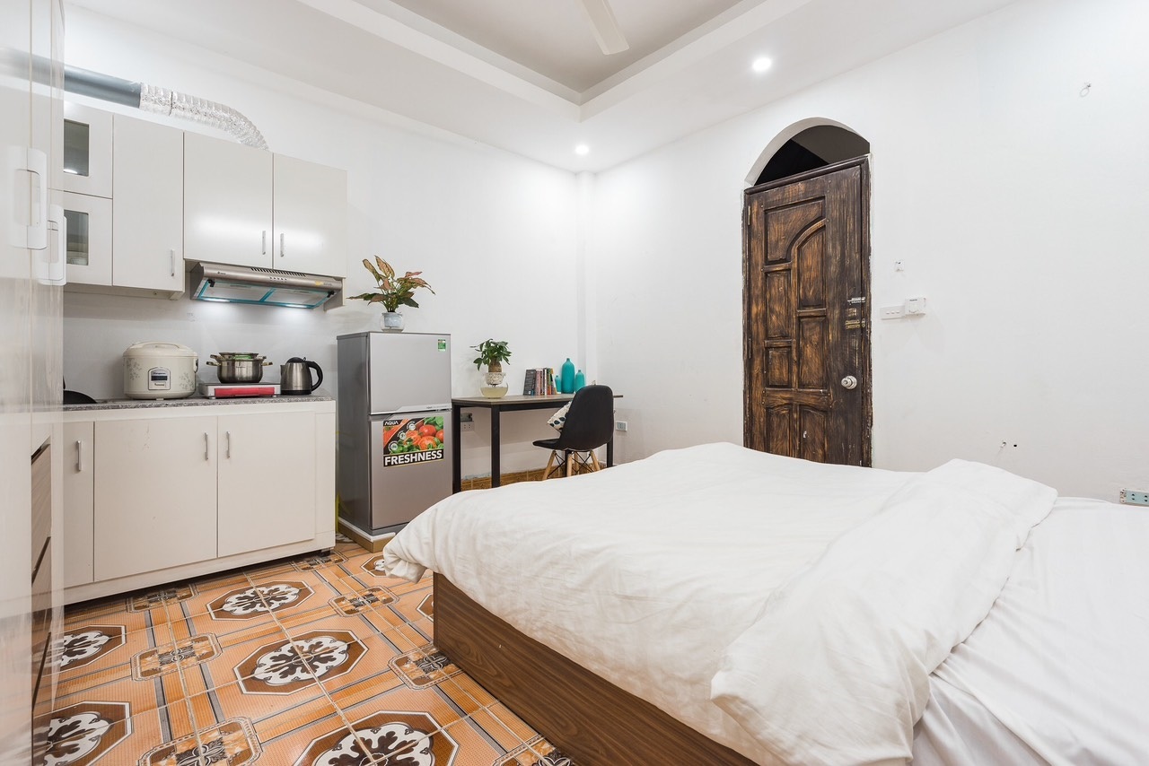 Phòng trọ Studio 25m2 tại Sunny Apartment Trần Duy Hưng - Cầu Giấy - Phòng ngủ