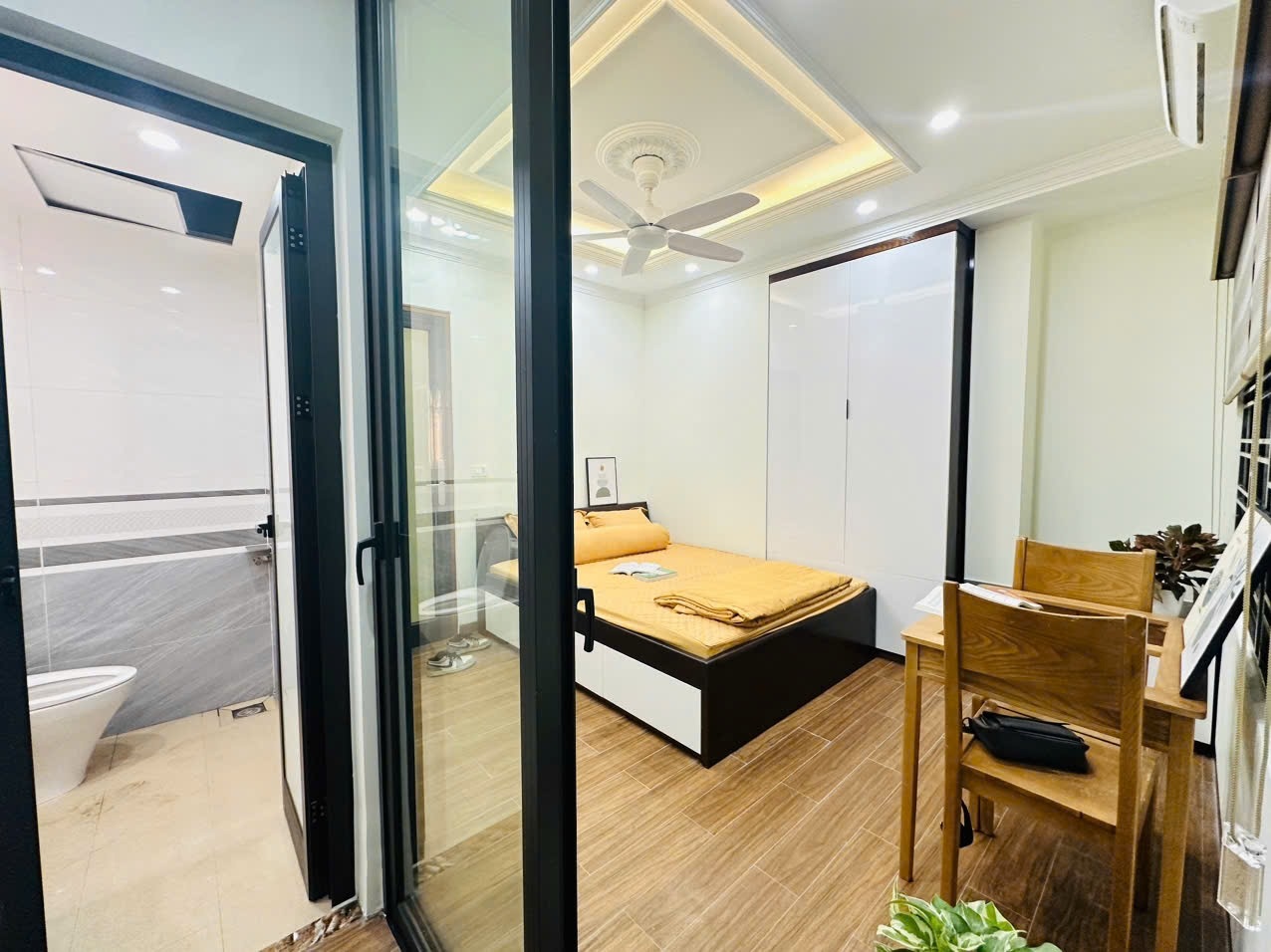 Phòng trọ Studio 22m2 tại NV Home Mỹ Đình - Nam Từ Liêm - Phòng ngủ