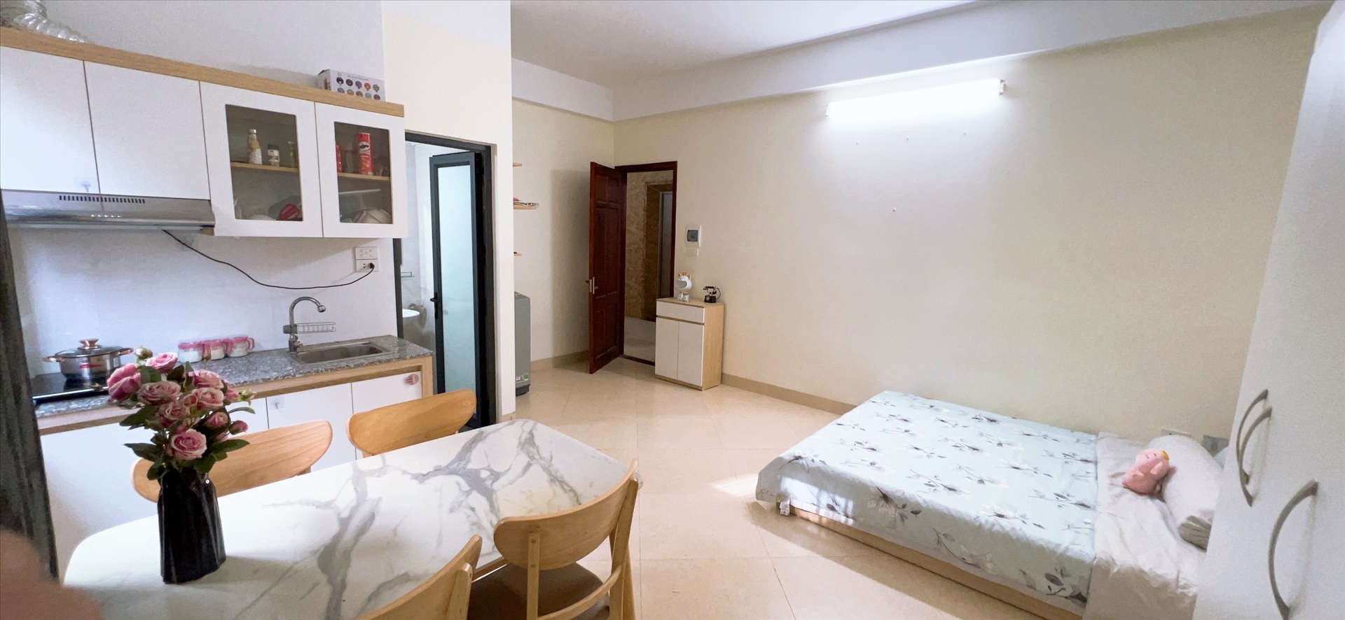 Phòng trọ Studio 28m2 tại QHOME Trần Duy Hưng - Cầu Giấy - Phòng ngủ