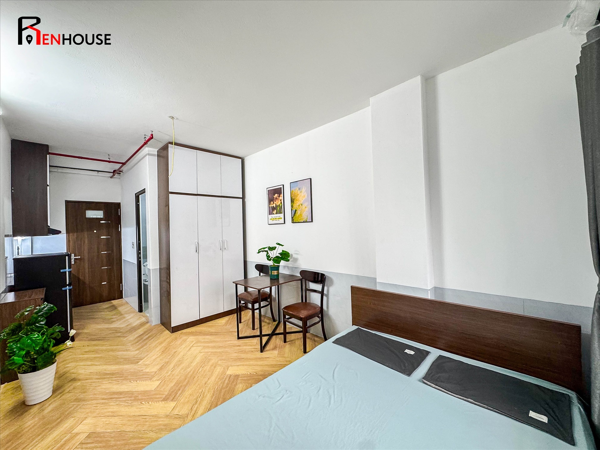 Phòng trọ Studio 28m2 tại RenHouse 1 Phú Kiều - Bắc Từ Liêm - Phòng ngủ