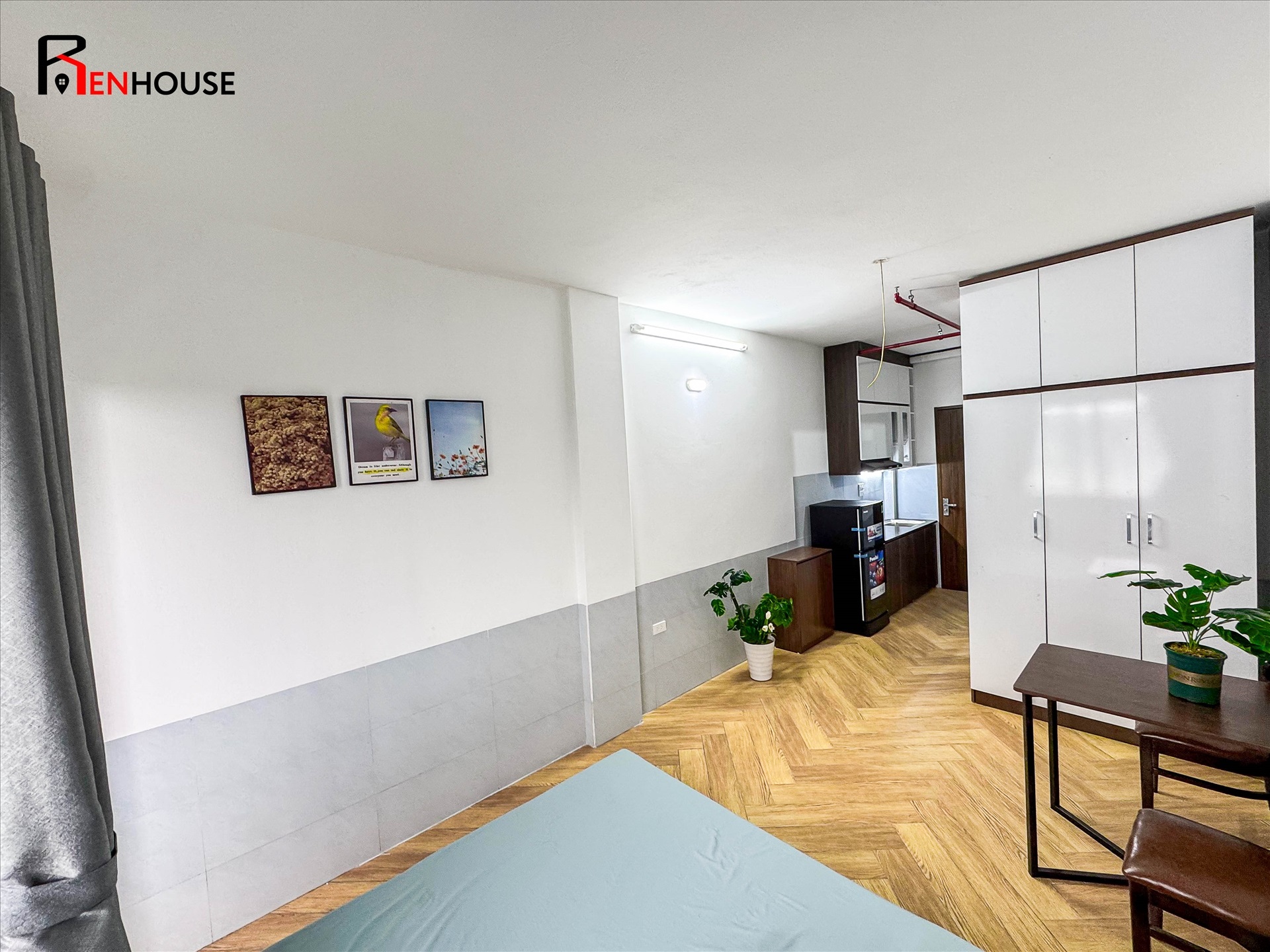 Phòng trọ Studio 28m2 tại RenHouse 1 Phú Kiều - Bắc Từ Liêm - Phòng ngủ