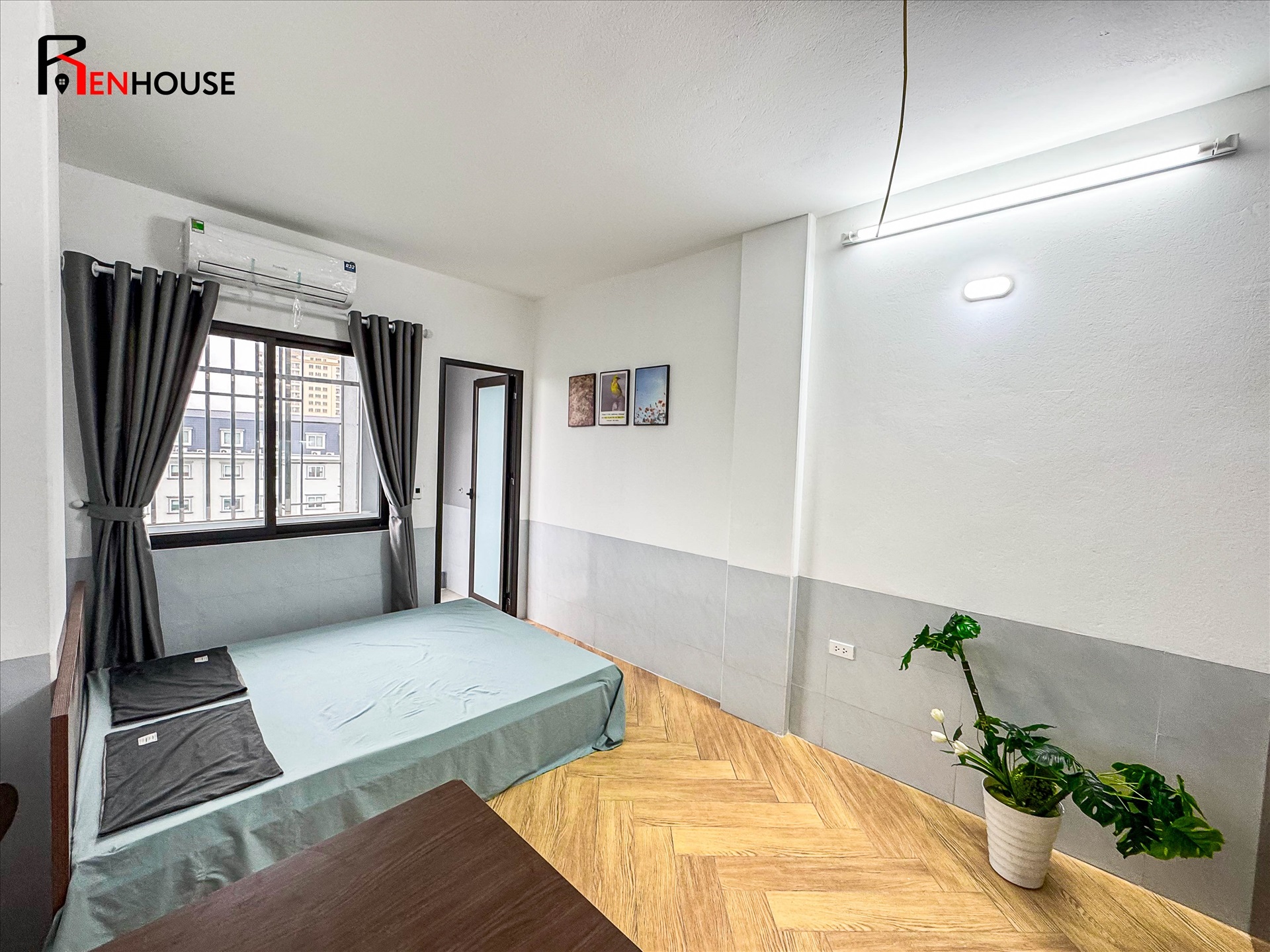 Phòng trọ Studio 28m2 tại RenHouse 1 Phú Kiều - Bắc Từ Liêm - Phòng ngủ